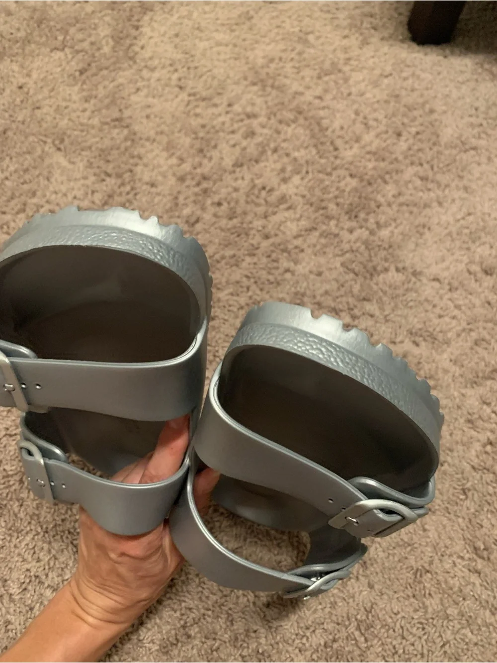 Birkenstock Arizona Sandals Silver Metallic